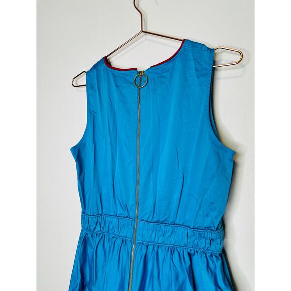 ROKSANDA COLLECTIVE Bright Blue V-Neck Sleeveless Zipper Back Midi Dress Size 6 - Picture 8 of 15